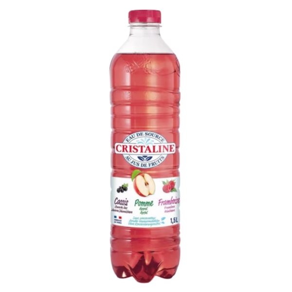 Eau Cristaline pomme/cassis/framboise 1,5 l x 6 pc
