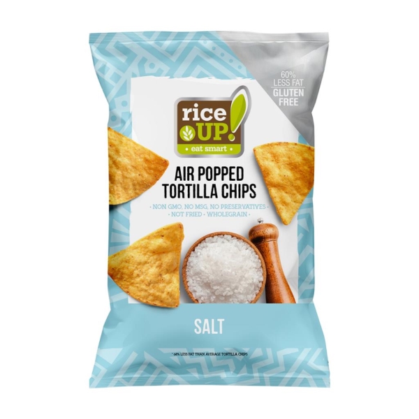 Rice Up Popped Tortilla chips Salt 60 gr x 24 pc