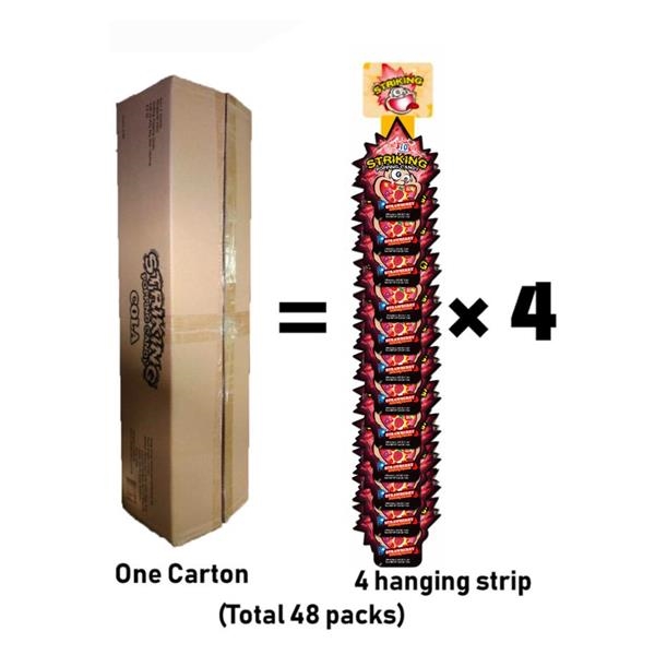 Striking Popping Candy Strawberry 15 gr x 48 pc (4 hanging strips)