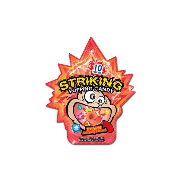 Striking Popping Candy Peach 15 gr x 48 pc (4 hanging strips)
